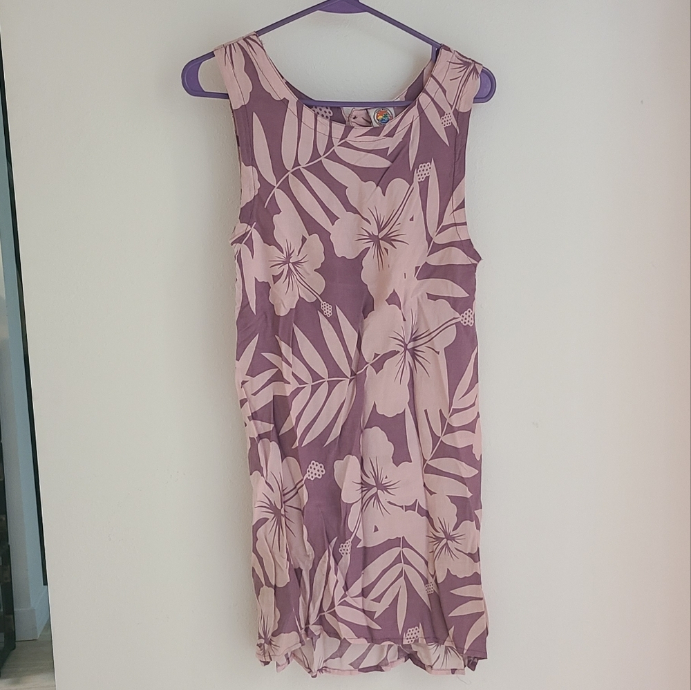 Floral Purple Sleeveless Dress